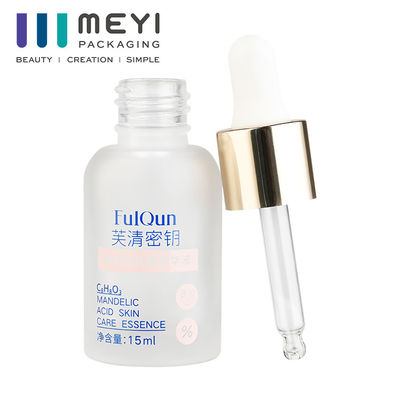 スクリーンプリント ガラスオイルドロッパーボトル 15ml フラットショルダー 化粧品